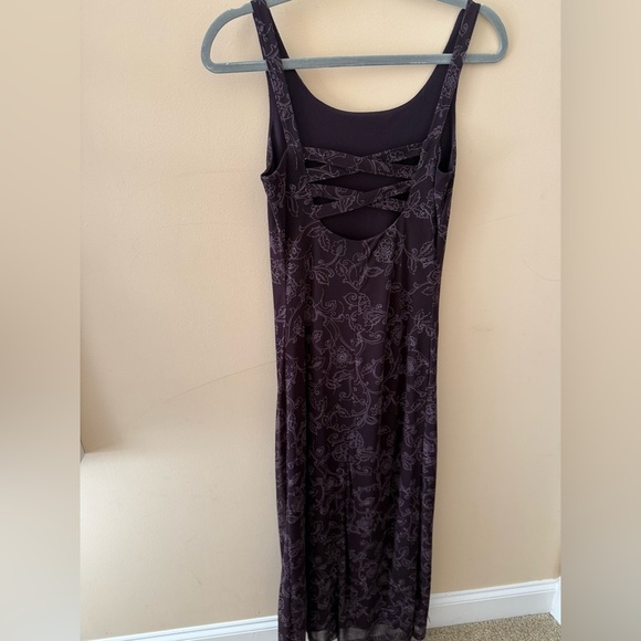 Amy Byer Vintage 90s purple  floral maxi dress size M pheobe from friends - Picture 4 of 8